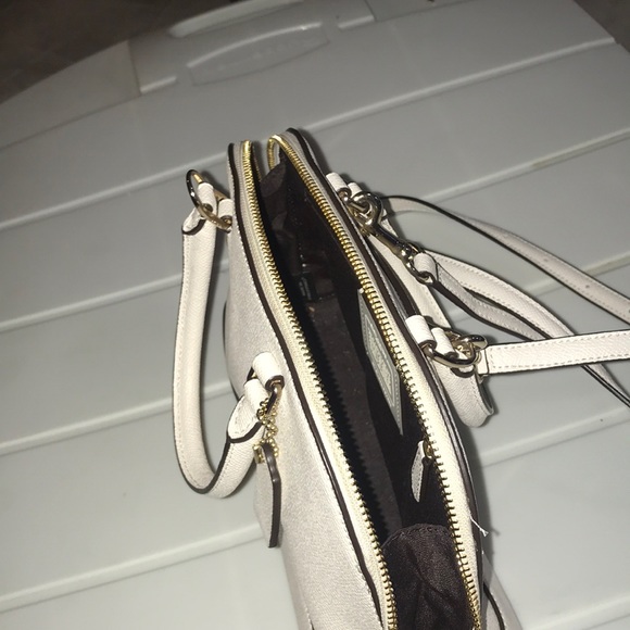 Coach Purse Leather Mini Sierra Satchel (White) - Picture 4 of 5